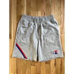 Champion Athleticwear Gray Sweat Shorts Blue Red Stripe Lounge Men (size M)
